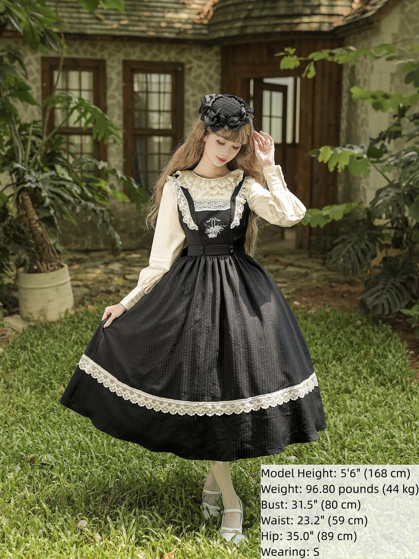 Oak in the Wind - Classic Lolita JSK Dress, Rose Basket Embroidery 45820:863531