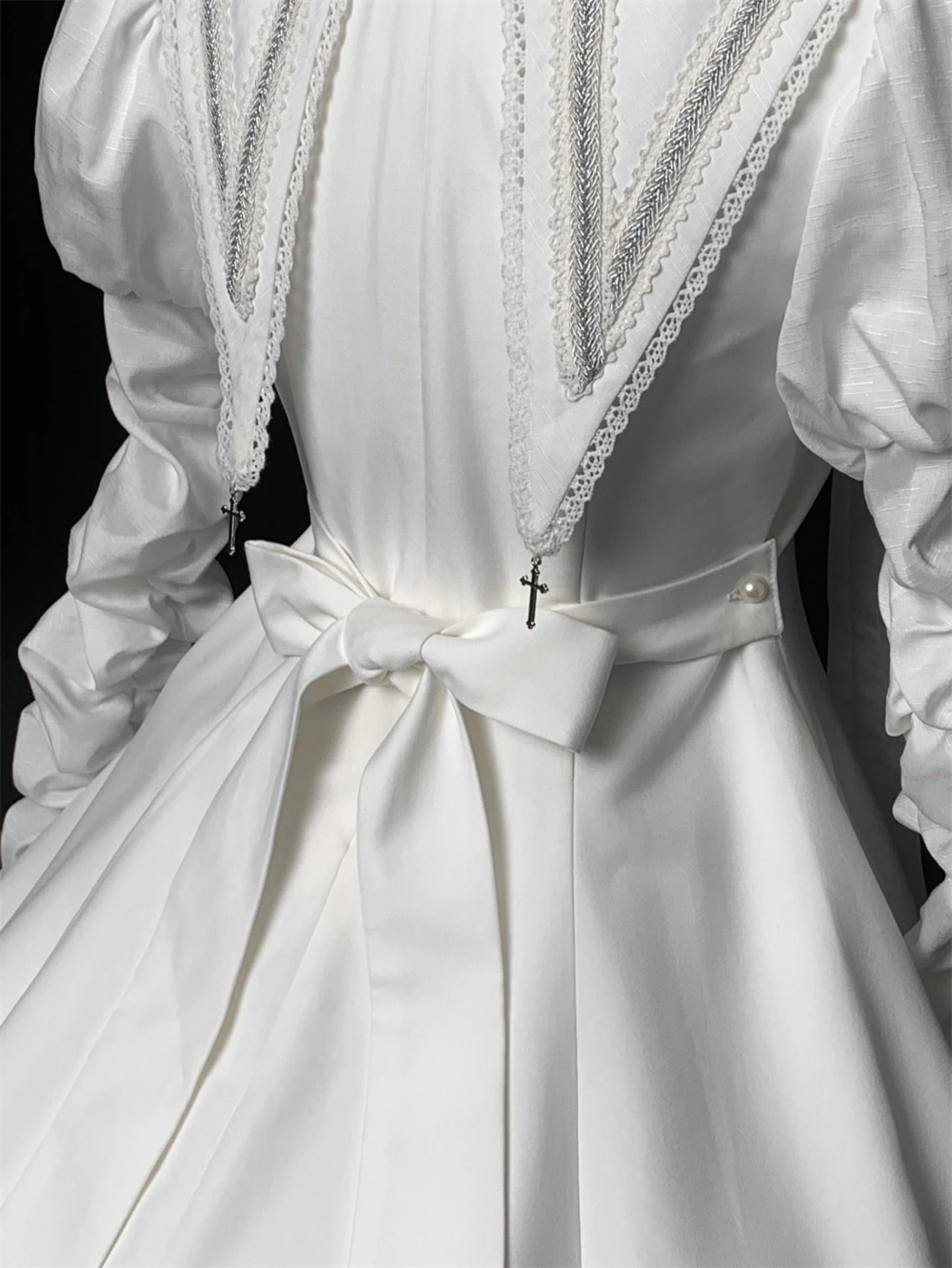 LeMiroir - Moonlit Prayer - Mutton Sleeve Nun Lolita OP Dress, Gathered Sleeve