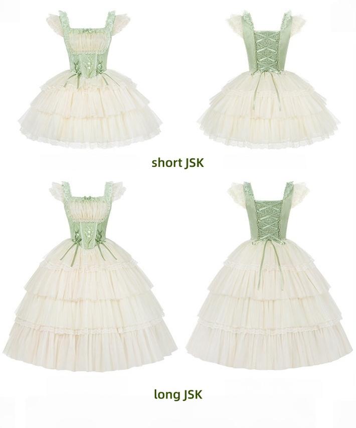 Lily of the Valley Whisper - Embroidered Classic Lolita Corset JSK Dress
