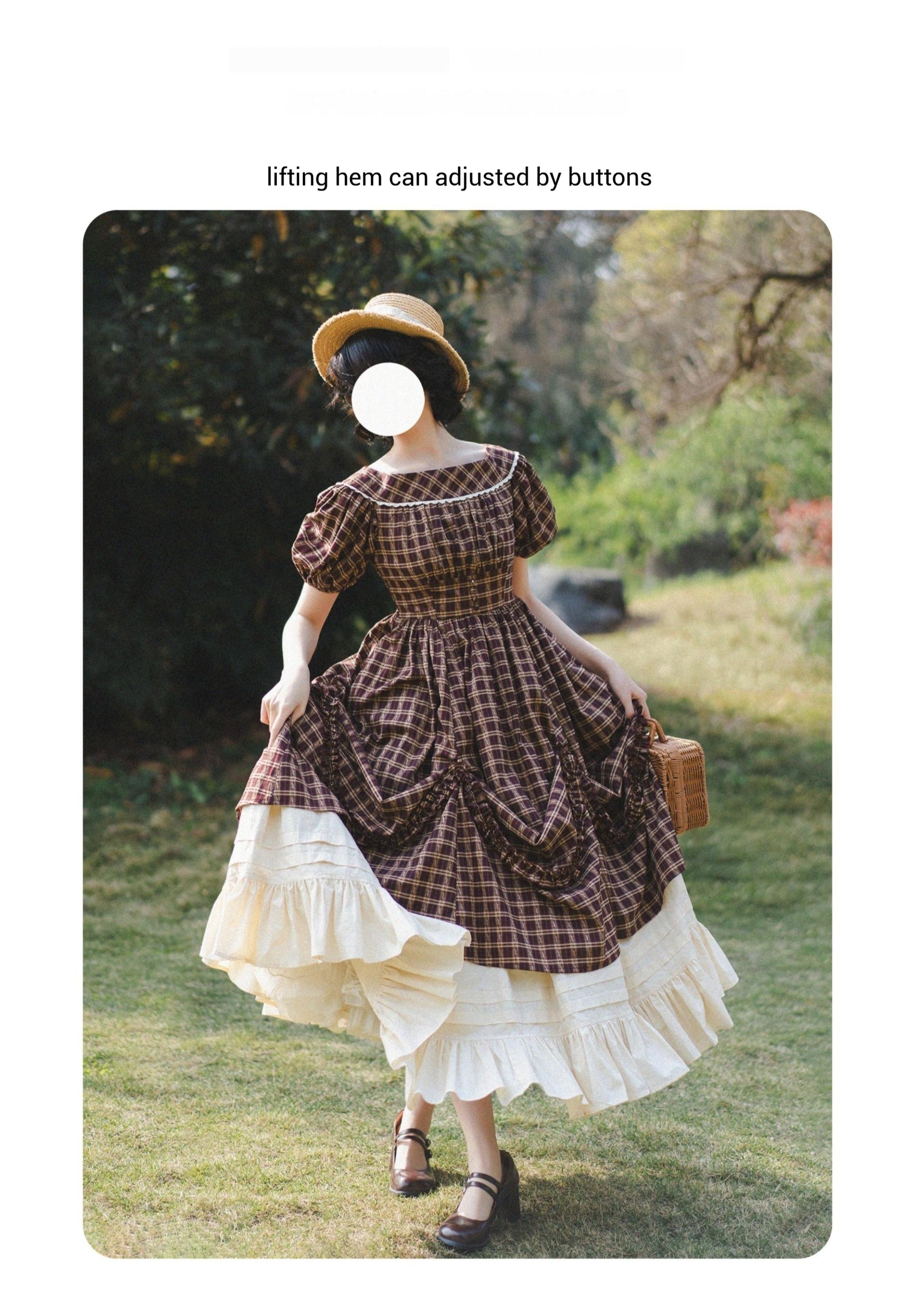 Forest Wardrobe~Forest Picnic~Classic Lolita OP Dress with Off-Shoulder and Lifting Hem 42756:752286