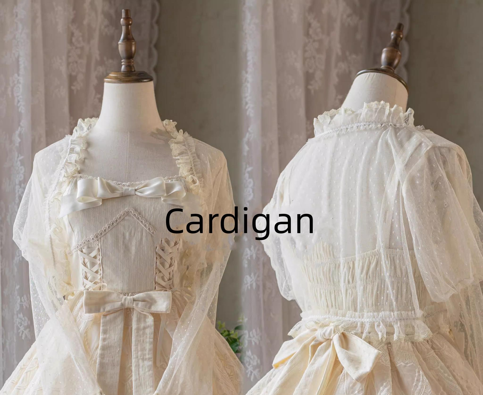 Uncle's Workshop - White Wave Tide - Sweet Lolita JSK Dress Solid Color Dress S Short cardigan