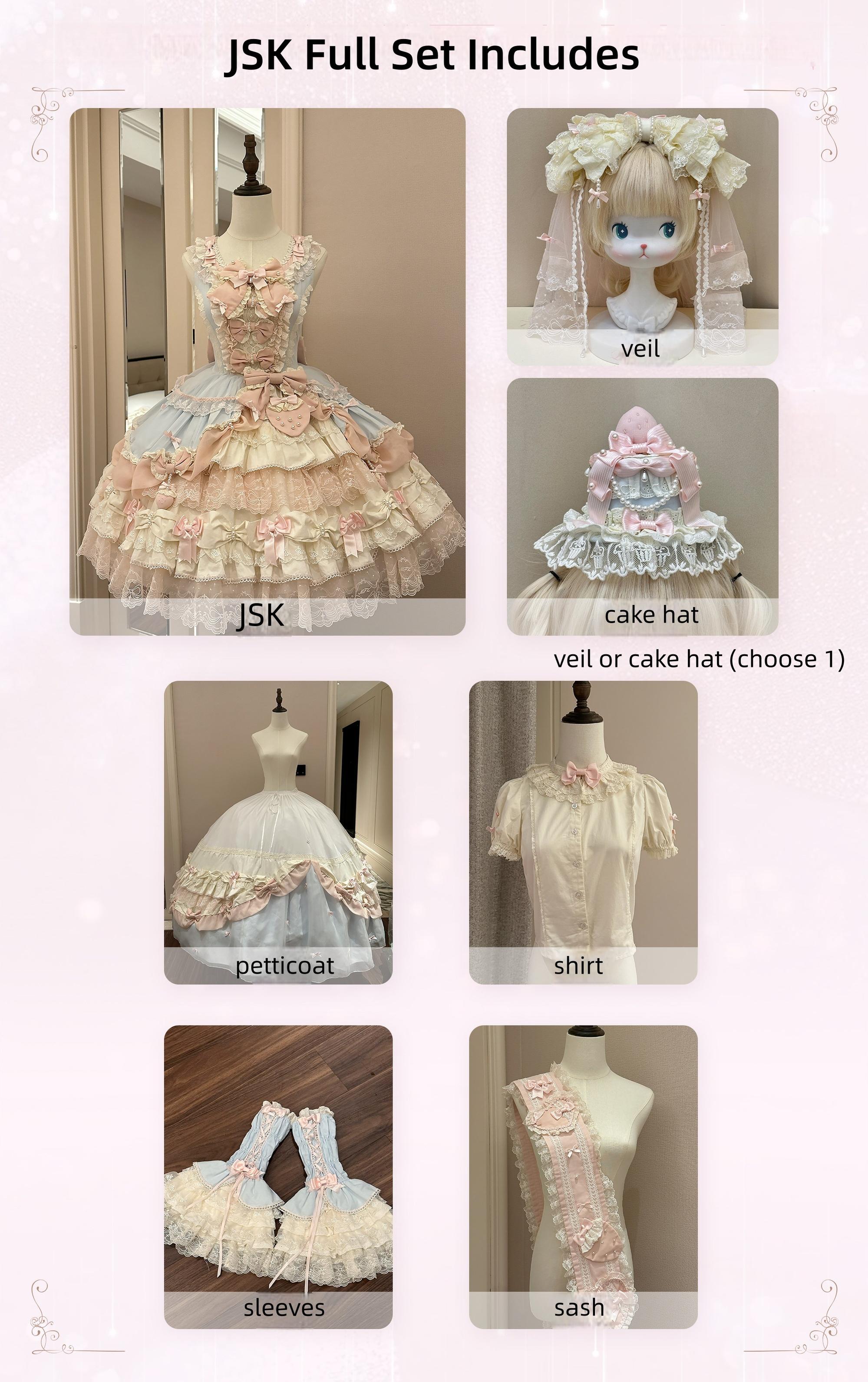 Strawberry Ribbon - Sweet Lolita Wedding Dress, Side Opening (2XL L M S XL) 44910:827544