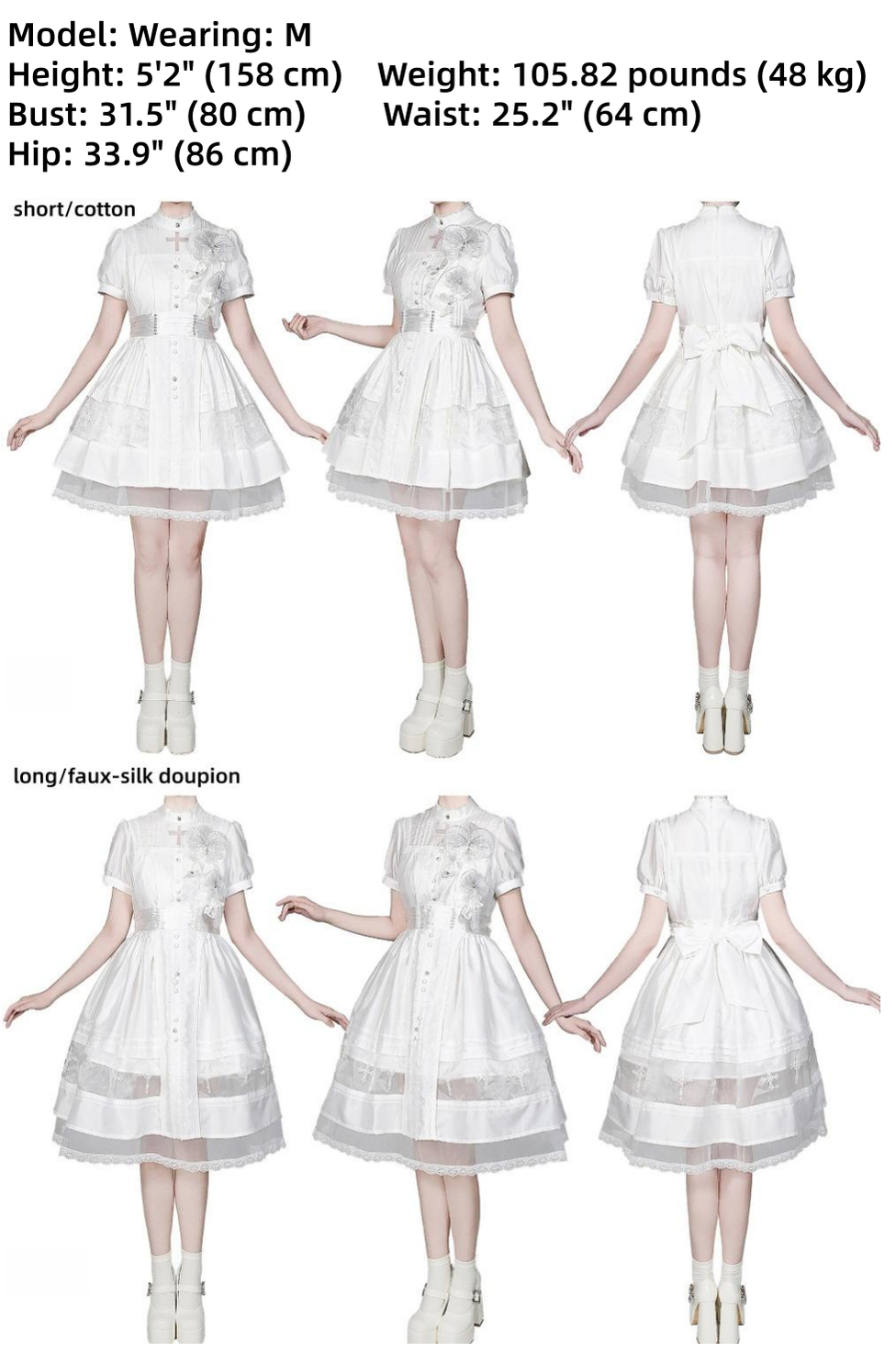 Ghost Orchid - Gothic Lolita OP Dress, Embroidered Cross
