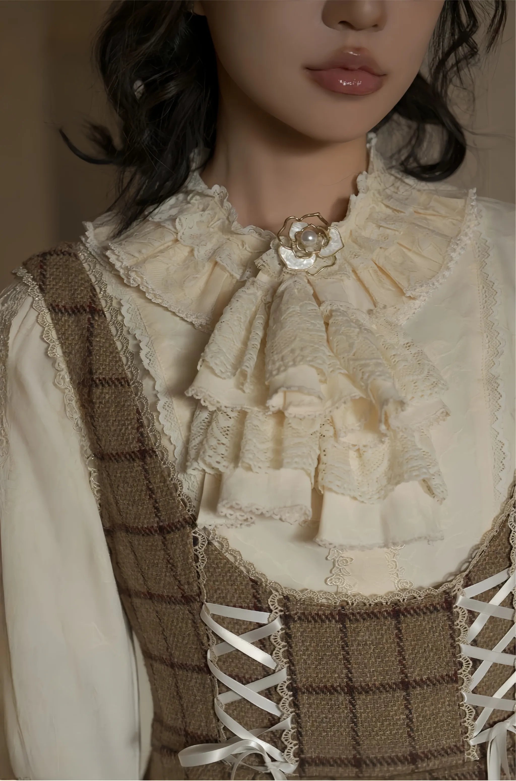 Encounter Spring - Classic Lolita Hime Sleeve Blouse, Detachable Jabot 45225:841319