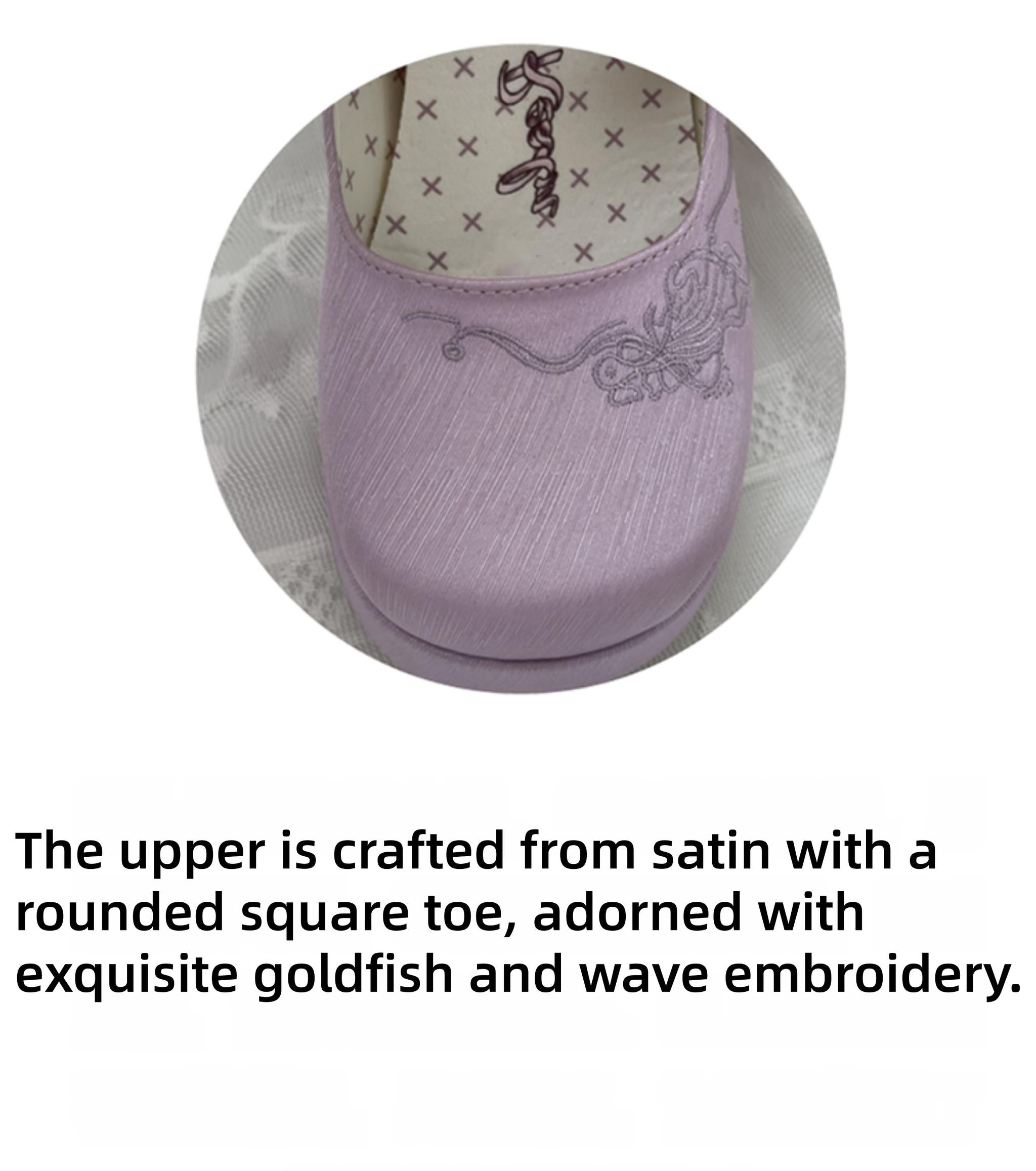 Dreamland - Floating Koi Land - Satin Classic Lolita Platform Shoes, Transparent Heel 44317:804120