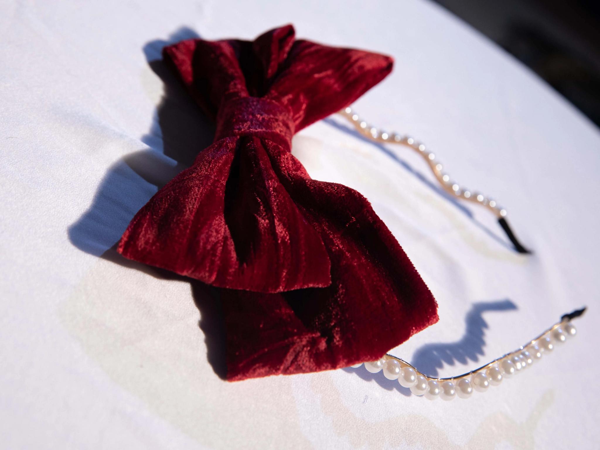 ZJstory - Gilded Years 4.0 - Classic Lolita Accessories Retro Lolita Headdress and Waistband red pearl KC only One Size