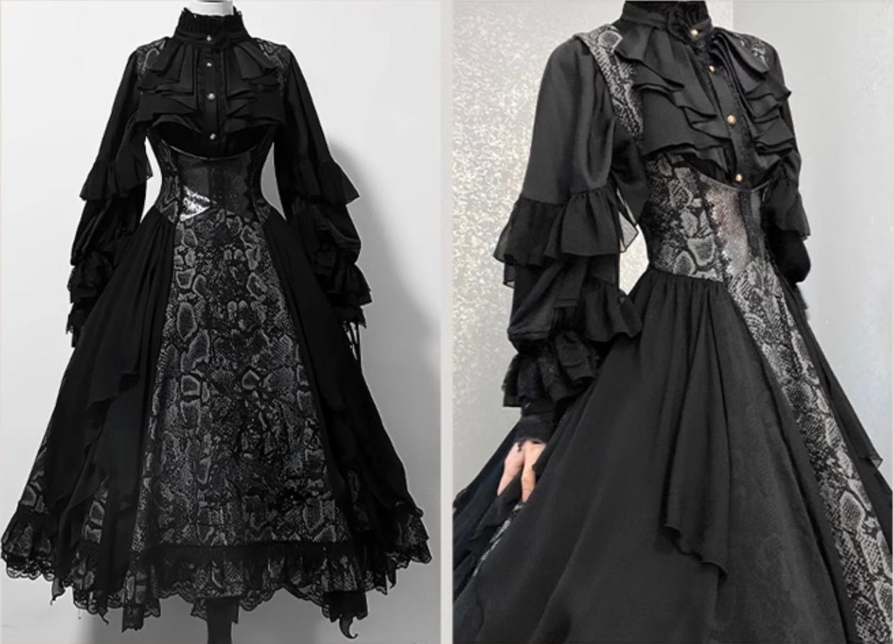 ZJstory - Dragon Bone Cemetery - Gothic Lolita Long Sleeve Blouse 13668:751002