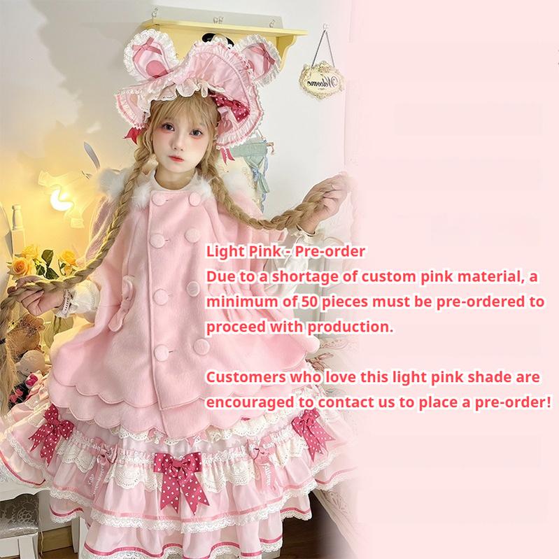 Yayizi - Sweet Lolita Cape Winter Plush Lolita Coat