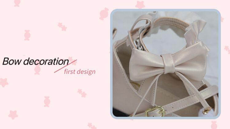 Fairy Godmothe~Preppy Style Flat Shoes Mid Heel Round Toe Lolita Shoes 32688:407418