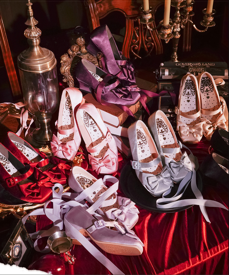 MODO - Sisi - Elegant Lolita Satin Shoes, Square Toe 43664:782636