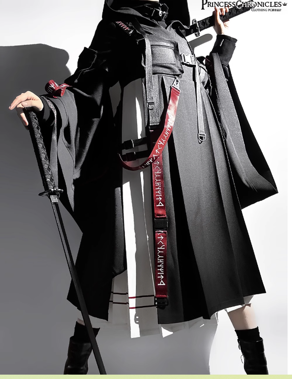 Princess Chronicles - Nameless Blade - Waste Soil Ouji Lolita Black Coat Set