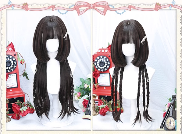 Dalao Home - Sweet Lolita Hime Cut Long Curly Wig Multicolor