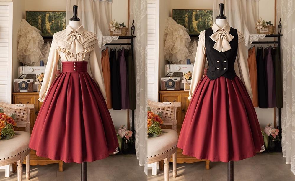 Forest Basket - Elegant Lolita Pleated Skirt 44547:812962