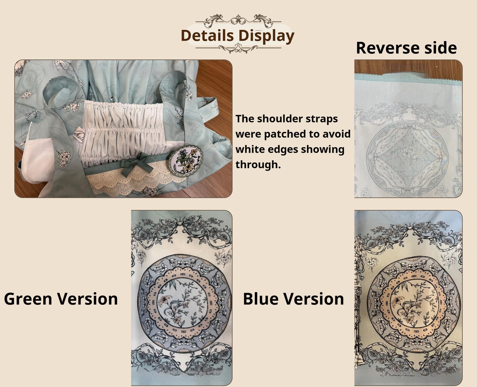 DreamWhale - Small Porcelain Plate - Classic Lolita JSK Printed Dress 43990:790728