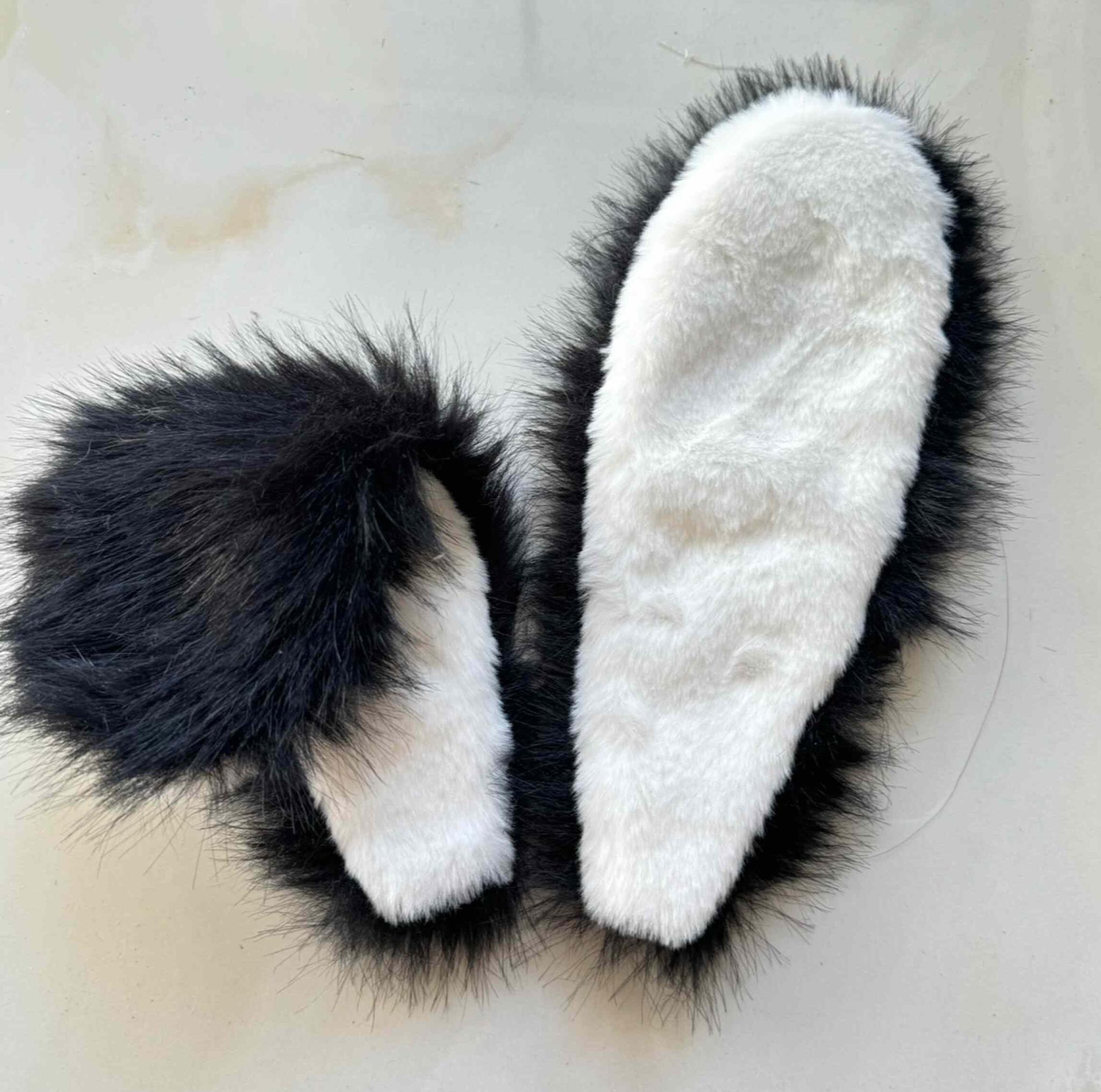 MAID - Sweet Lolita Headdress, Polka Dot Bow, Bunny Ear Black Bow + Black and White Bunny Ears