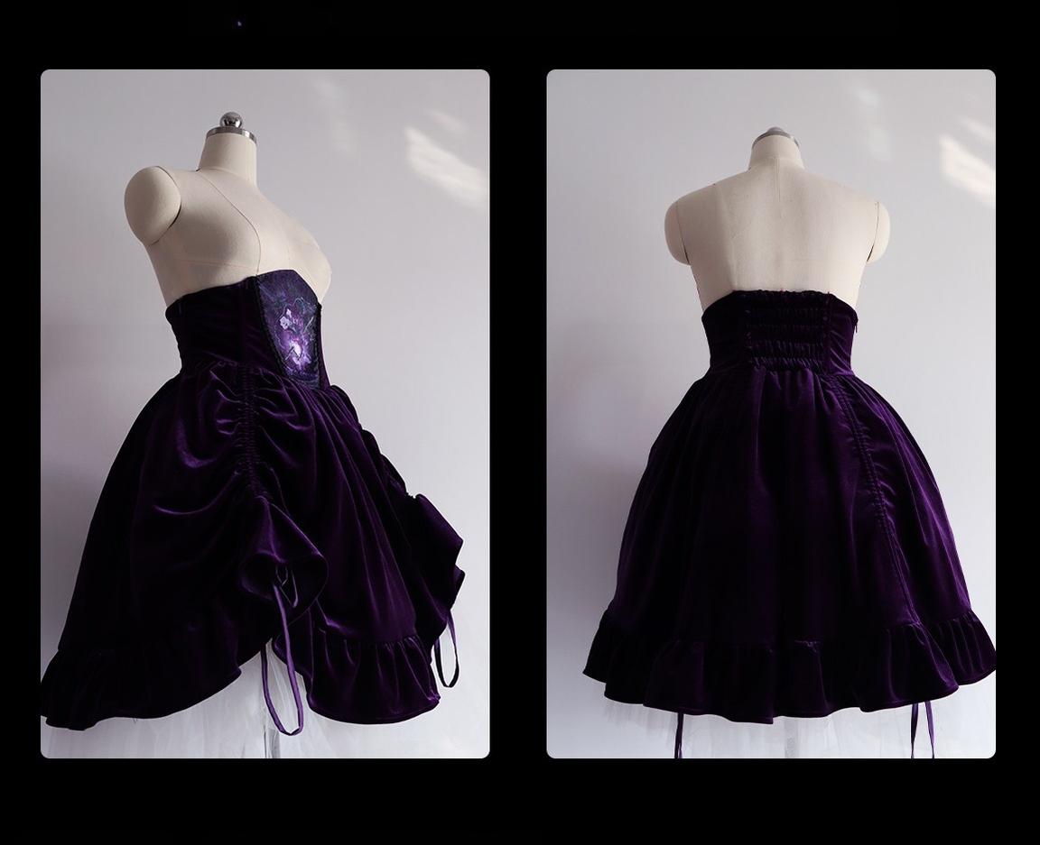 Stellar Orbit Cathedral - Gothic Lolita Hime Sleeve Blouse & Corset & Mamian Skirt Set 45901:867482