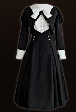 Letters from Unknown Star - Collection box - Spring Black Lolita OP S coat+dress