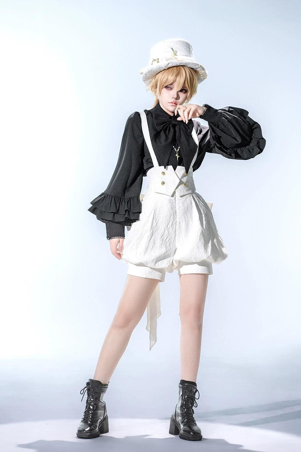 Doll - Ouji Lolita Pink Blouse & White Shorts