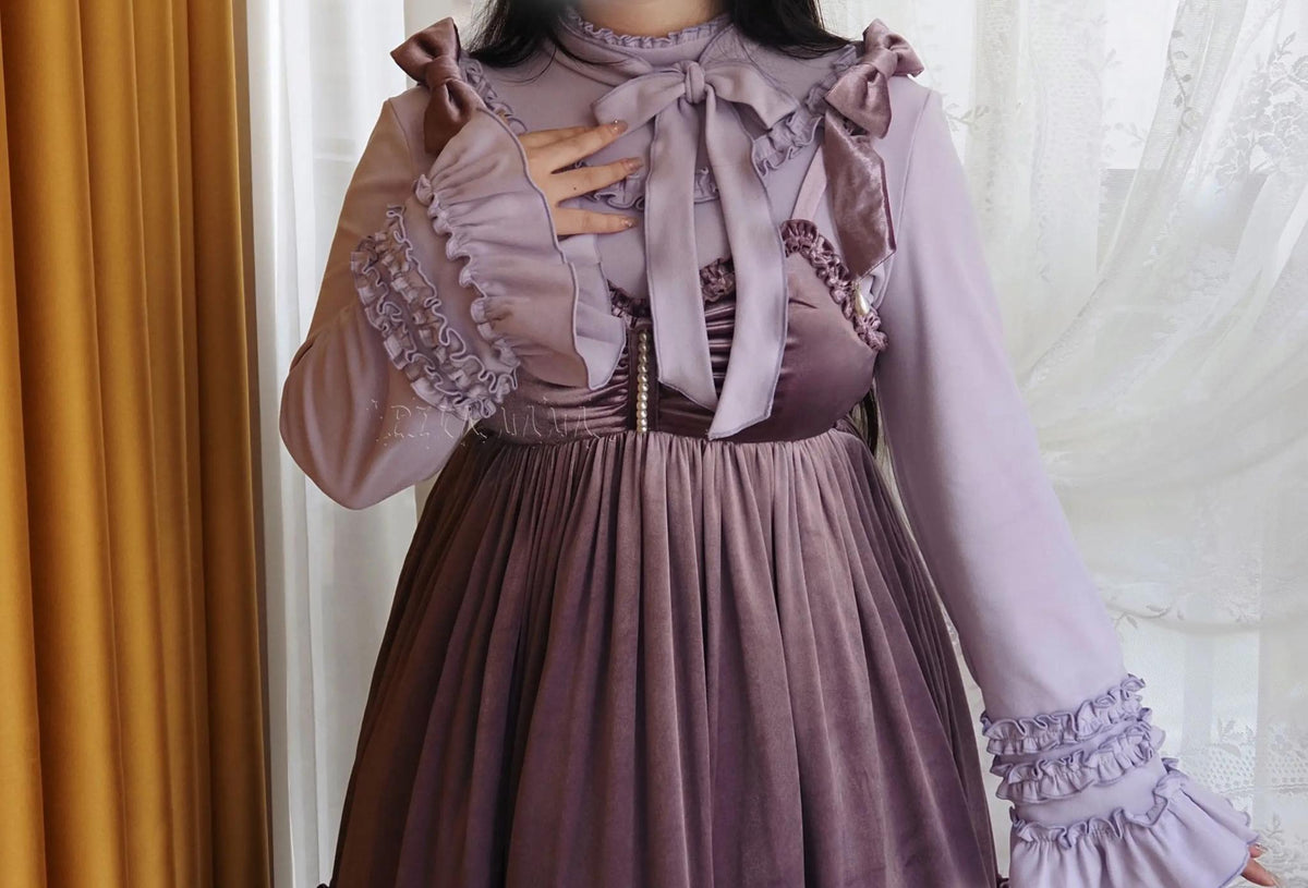 Fruit Tart - Autumn Sweet Lolita Long Sleeve Blouse, Ruffle Detail 45972:870046