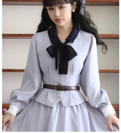 Sweet Wood~Daily Lolita Skirt Set Long sleeve Coat Dress Set   