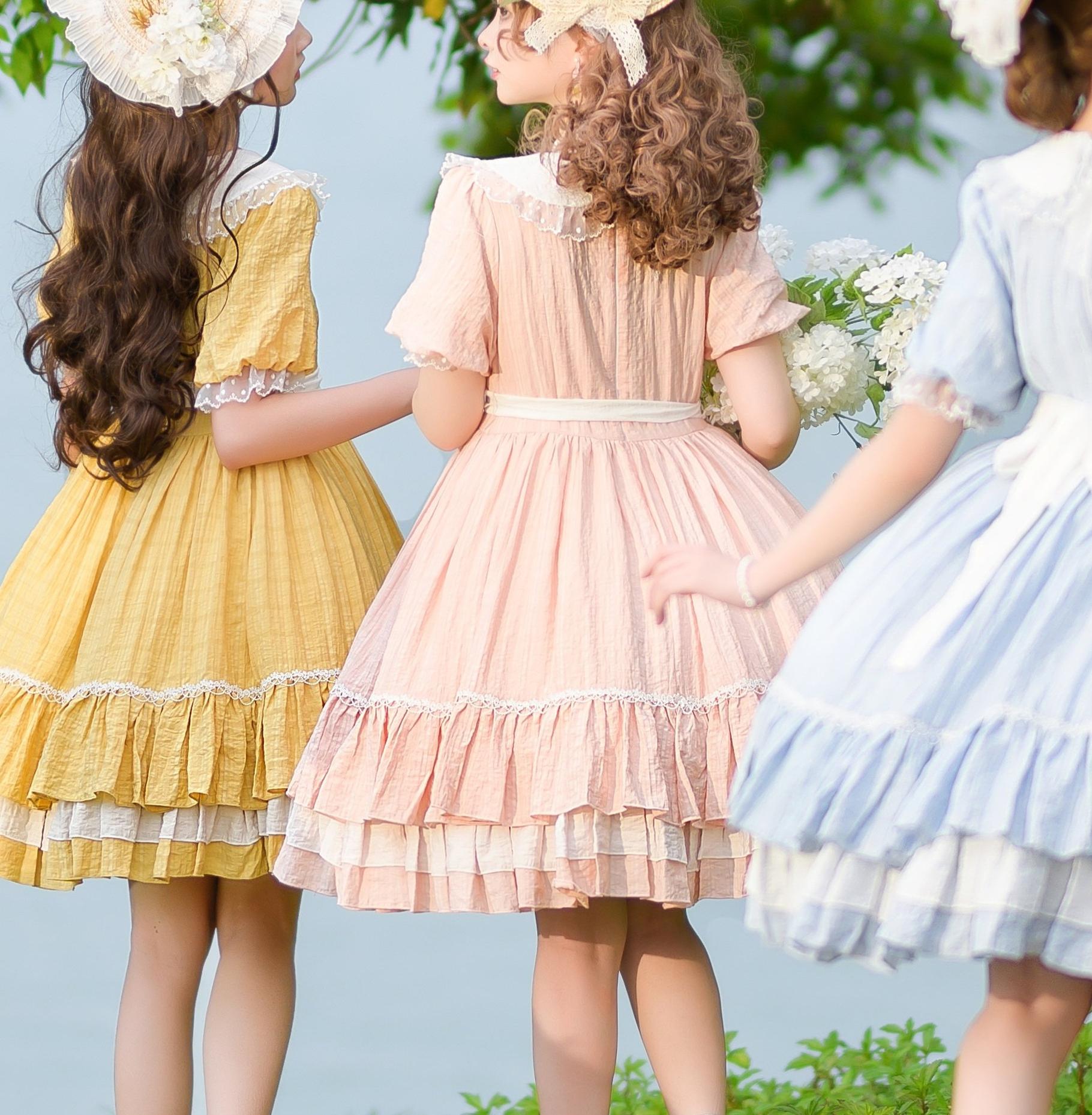 Afternoon Tea - Classic Lolita OP Dress, Lace Peter Pan Collar
