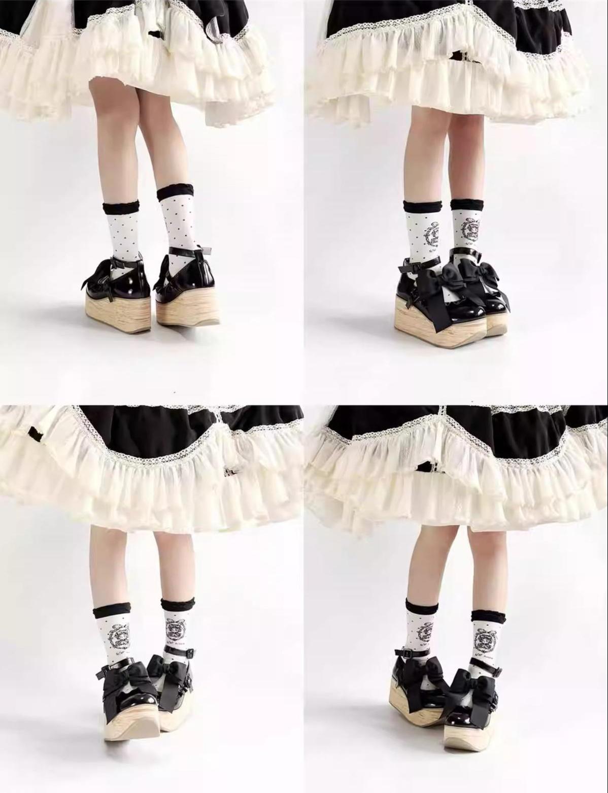 MODO - Shaking Platform - Kawaii Lolita Platform Heels Shoes, Detachable Bow 43860:787738