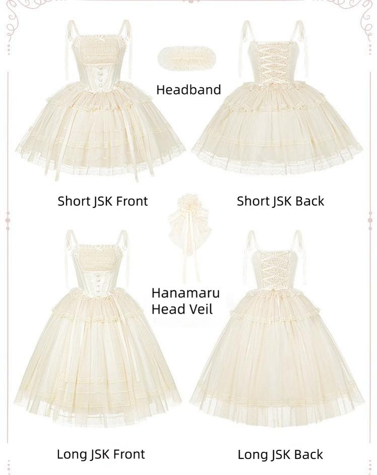Confession Poem - Classic Lolita Corset JSK Set, Lace & Bows