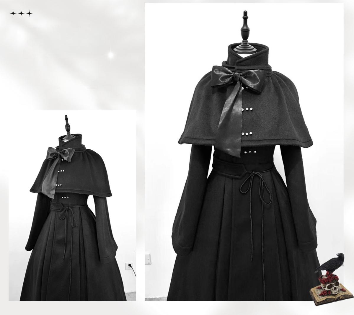 The Original Witch - Silent Hill - Winter Long Gothic Lolita Coat, Detachable Cape 43932:790206