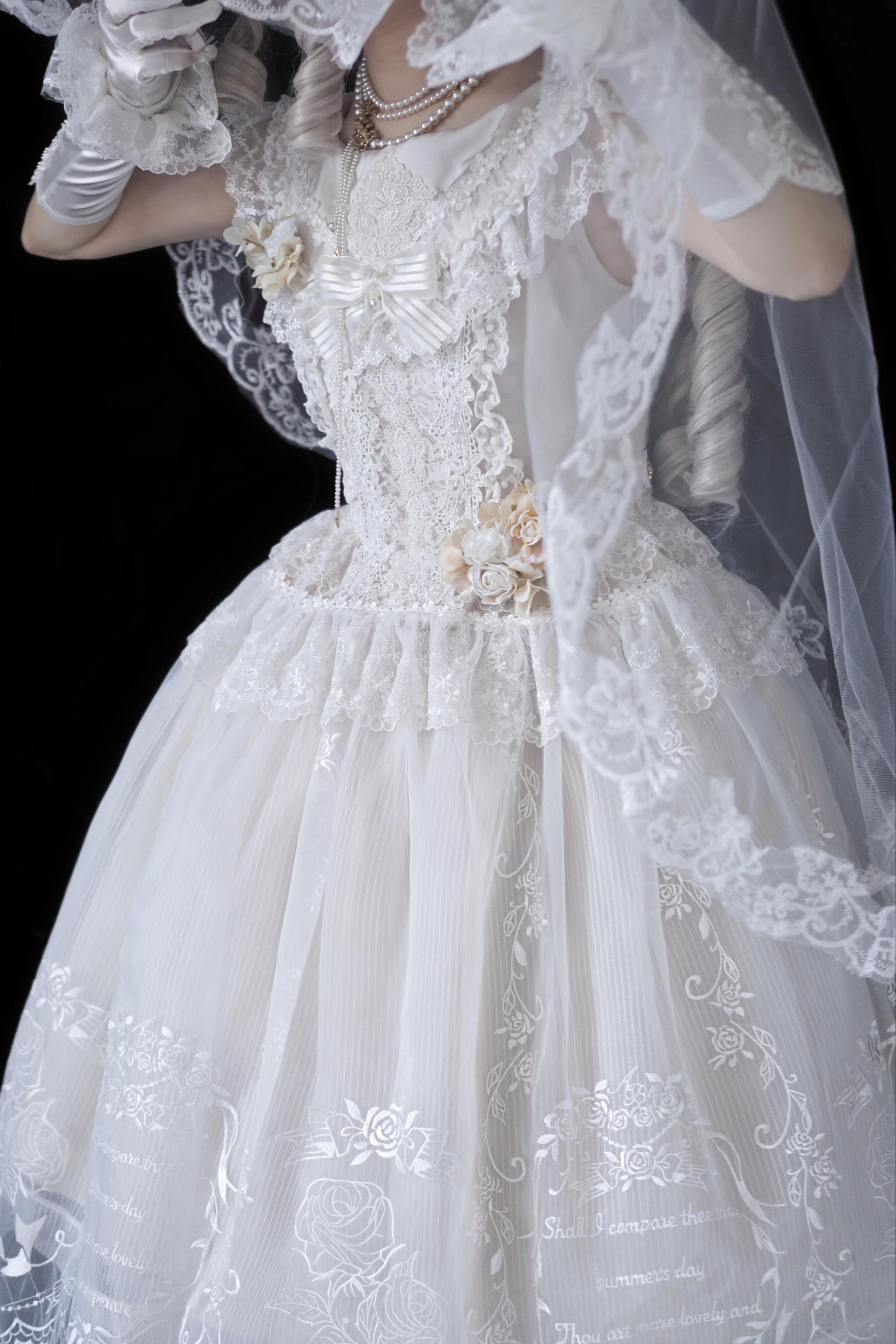 AuroraBorealis - Moonshadow - Gorgeous Wedding Lolita Dress Set Embroidered JSK SK and Bodice 41640:709260