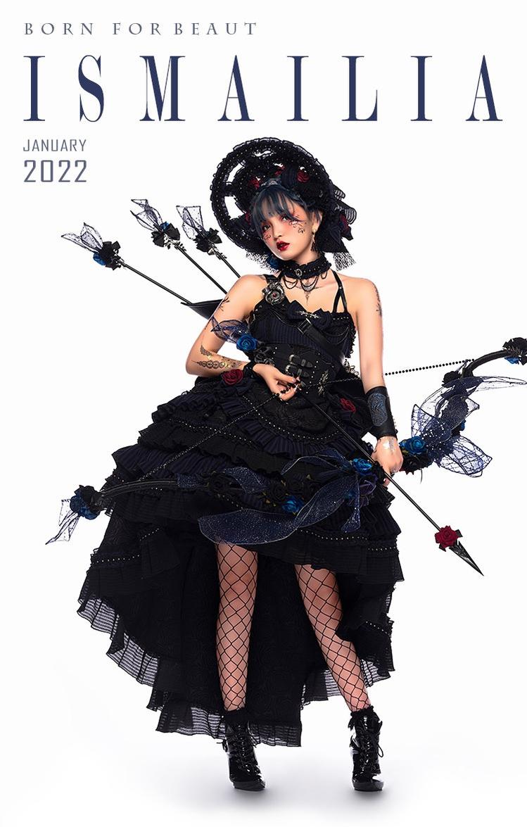 Ismailia - Gothic Lolita JSK Dress, Lace & Rose