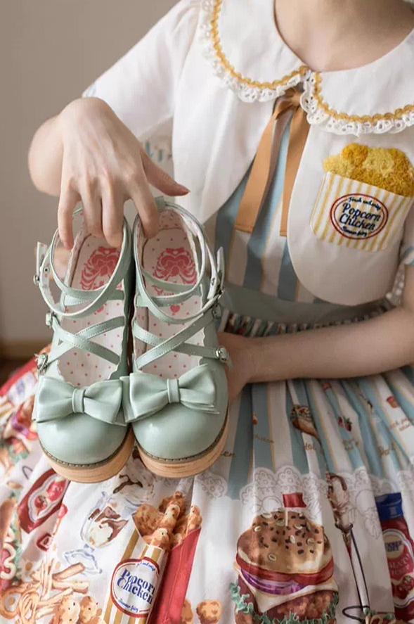 Puff Tata - Sweet Lolita Platform Shoes, Adjustable Straps 44805:822594