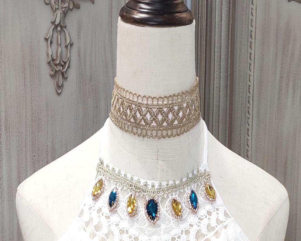 Miss Point~Dusk Bester~Egyptian Lolita Brooch Waistband Shawl ivory lace chocker 17026:232484