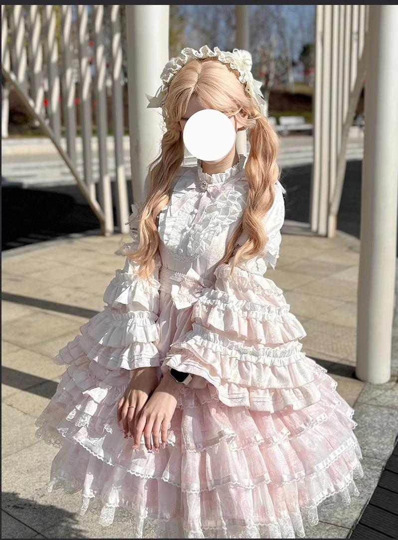 Buling Moon - Solo Puppet - Sweet Lolita OP Dress with Princess Long Sleeves