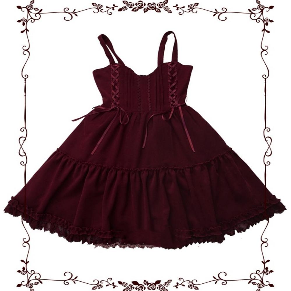 Tiny garden - Garden Waltz 1.0 Burgundy Autumn Winter Lolita JSK