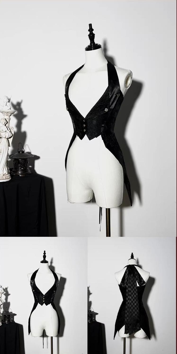 Genesis and Armageddon - Gothic Lolita High-low Hem Shirt, Boning SK 44737:820919