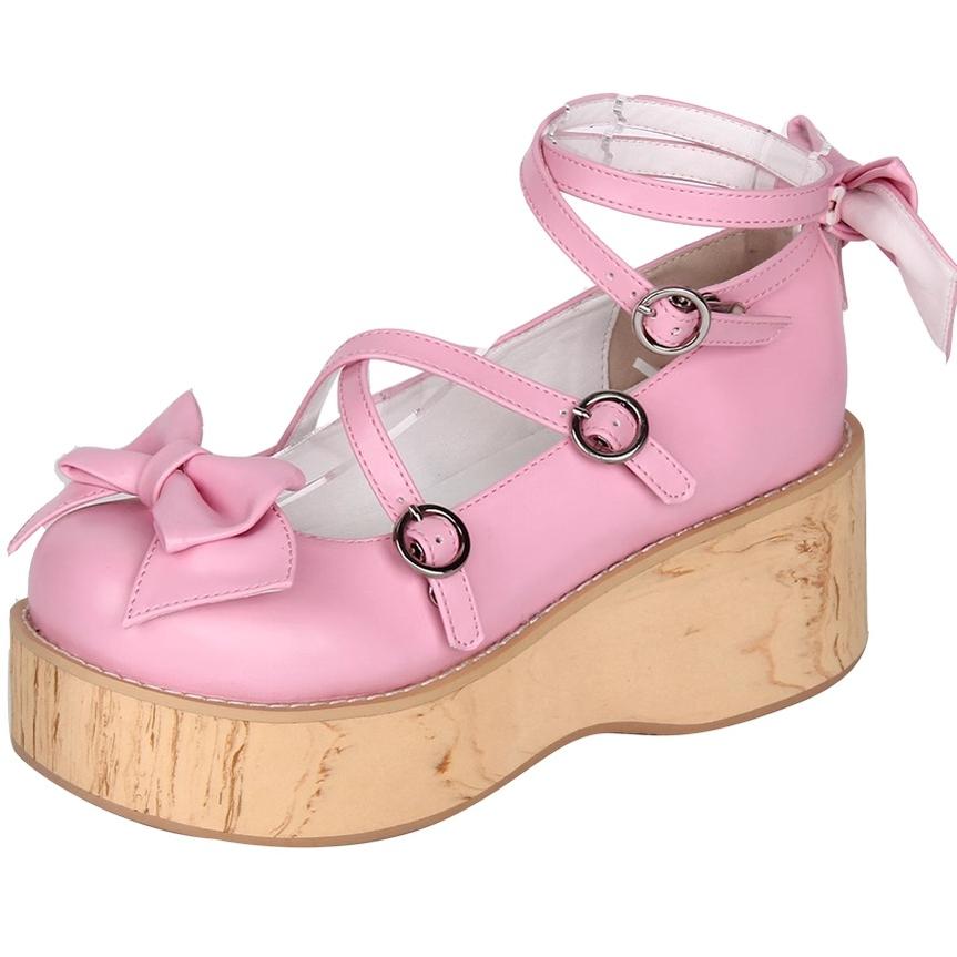 Angelic Imprint - Sweet Lolita Platform Shoes, Wood-grain Outsole 42464:798119