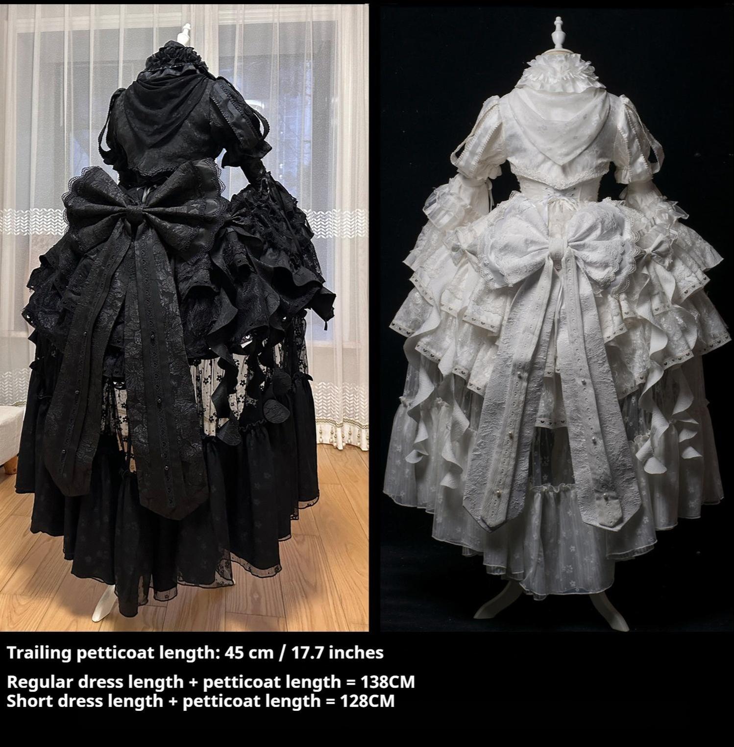 Caliburn - Gothic Lolita JSK Dress, Bolero Set with Detachable Sleeves 44787:822869