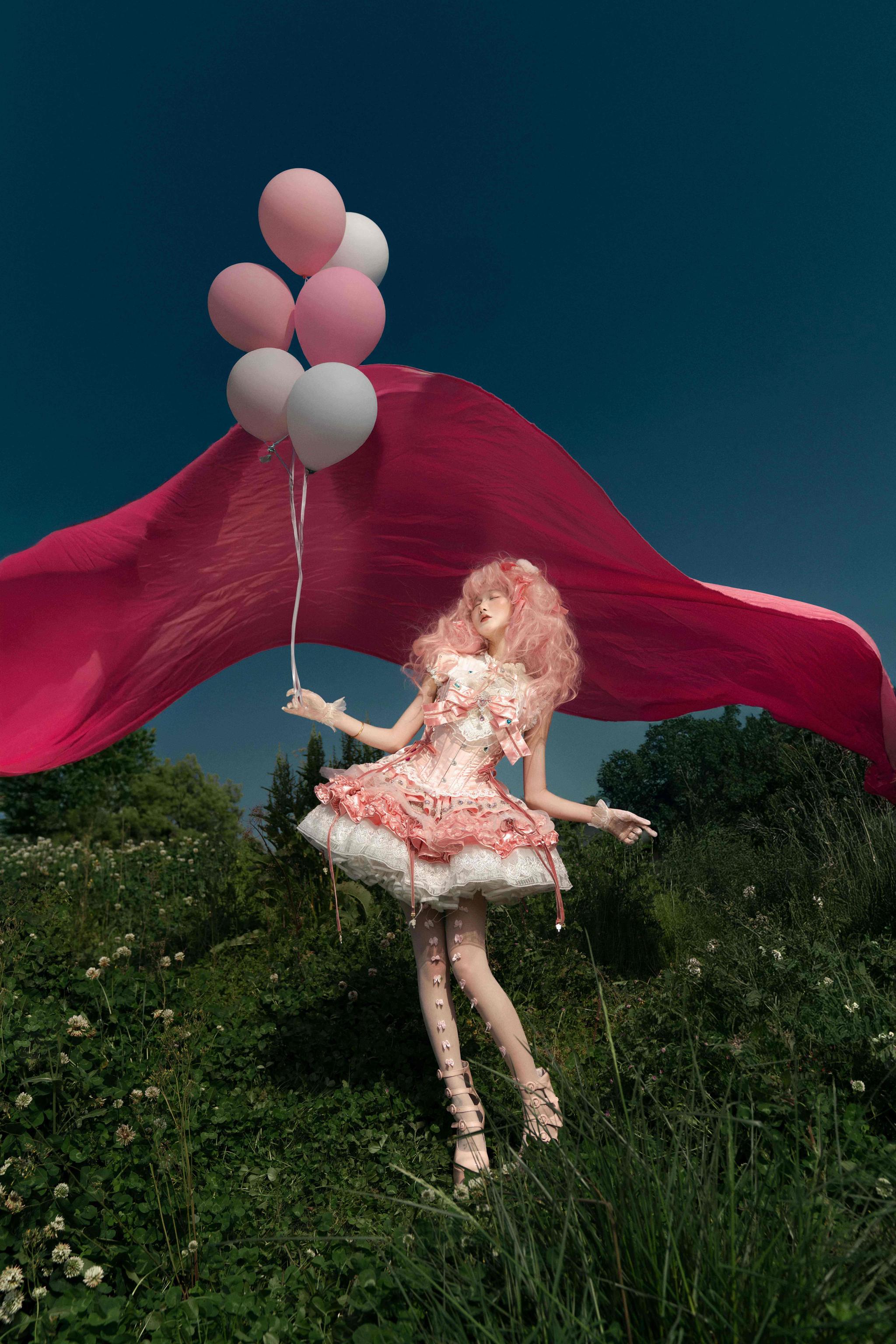 Dream Nuclear Island - Dream Nuclear Bubbles - Pink Sweet Lolita Corset & Tiered SK