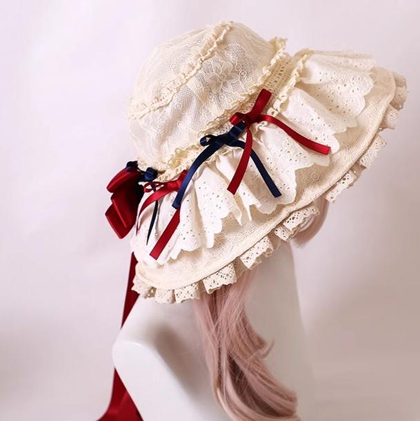 Xiaogui - Elegant Lolita Sunshade Hat Floral Bow Hats