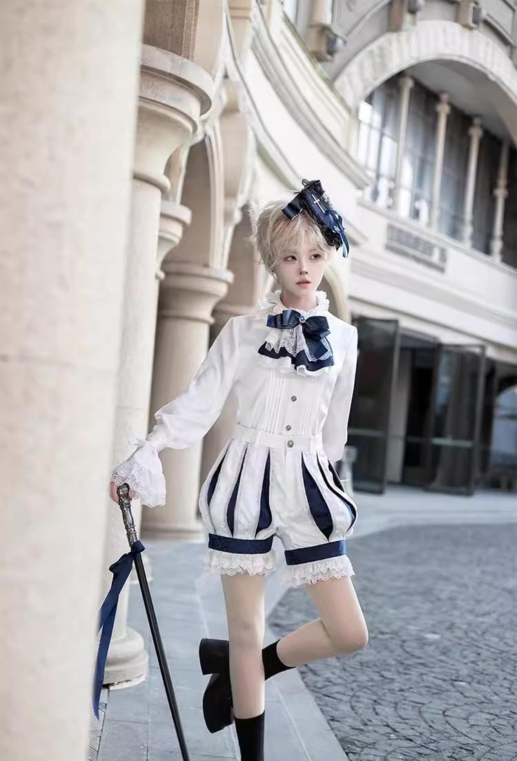 CastleToo - Coffin of Pilgrimage - Ouji Lolita Shirt Pants Suit Medieval European Prince Suit (L M S XL) 35586:496832