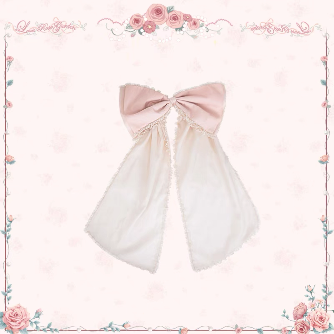 Mademoiselle Pearl~Rose Garden~Elegant Lolita Dress Bridal Floral Dress XS Trailing (L M S XL XS / Trailing) 29098:396444