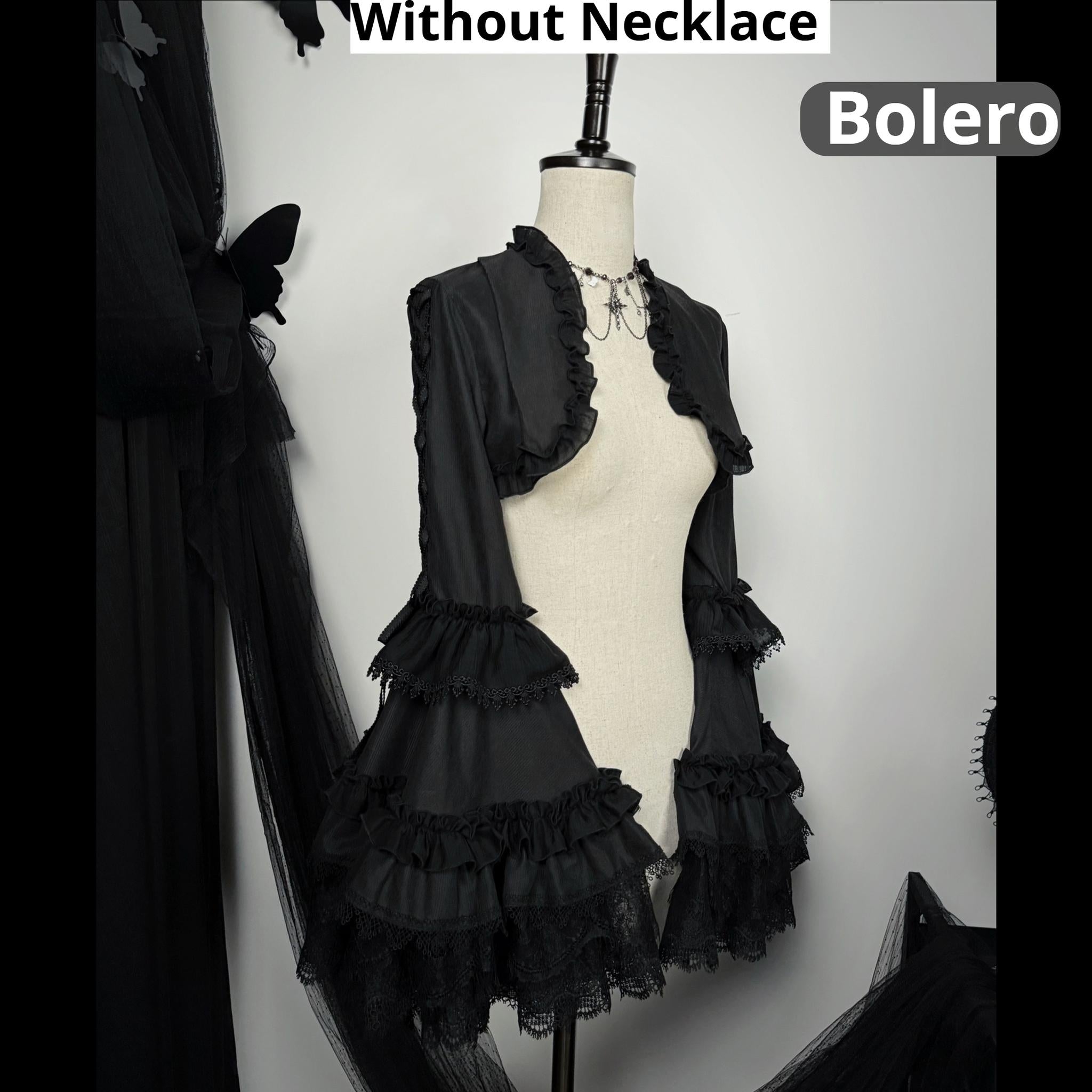 Susin Lolita - Bone-Eroded Butterfly - Gothic Lolita JSK & SK Set (Bolero / L M S XL) 44051:793287
