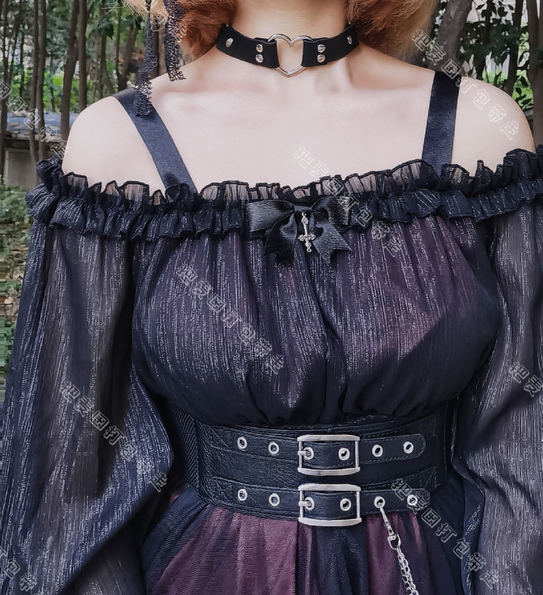 Cornfield Lolita~The Girl Assassin~Halloween Gothic Lolita Irregularly Hemline Dress 11476:180182