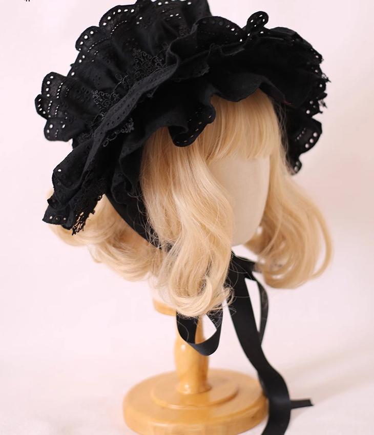 Xiaogui - Classic Lolita Bonnet Lace Elegant Lolita Hat