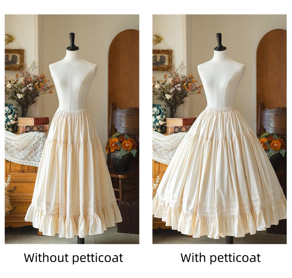 Classic Lolita Cotton Underskirt, Ruffles Hem