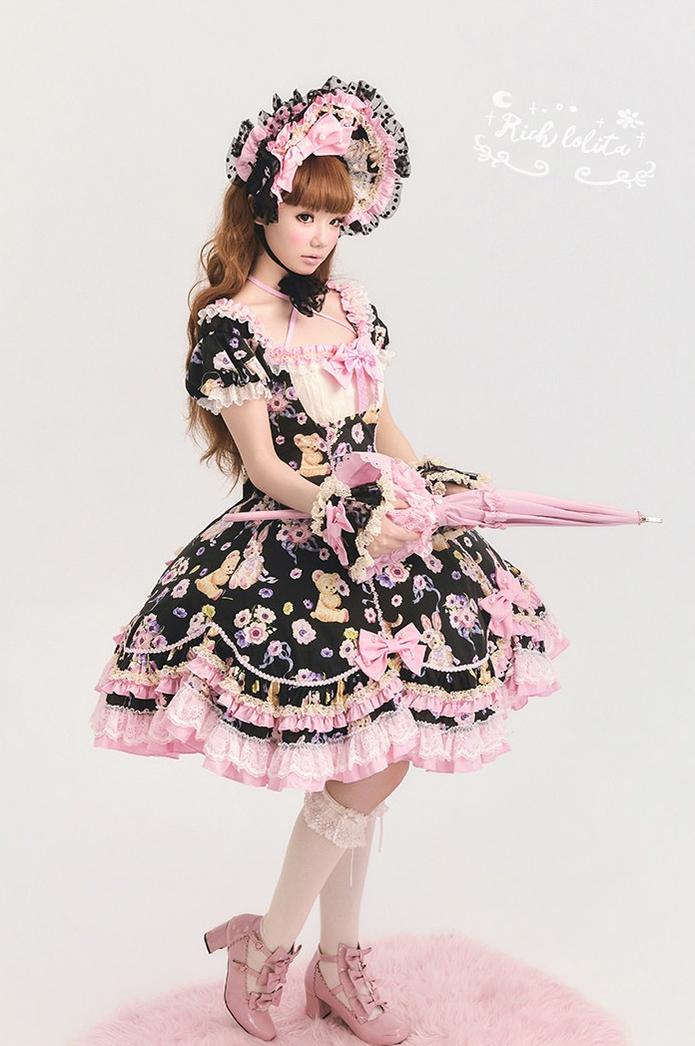 Be My Honey - Cotton Old School Lolita Panel Cut OP Dress, Halter Neckline 45713:860056