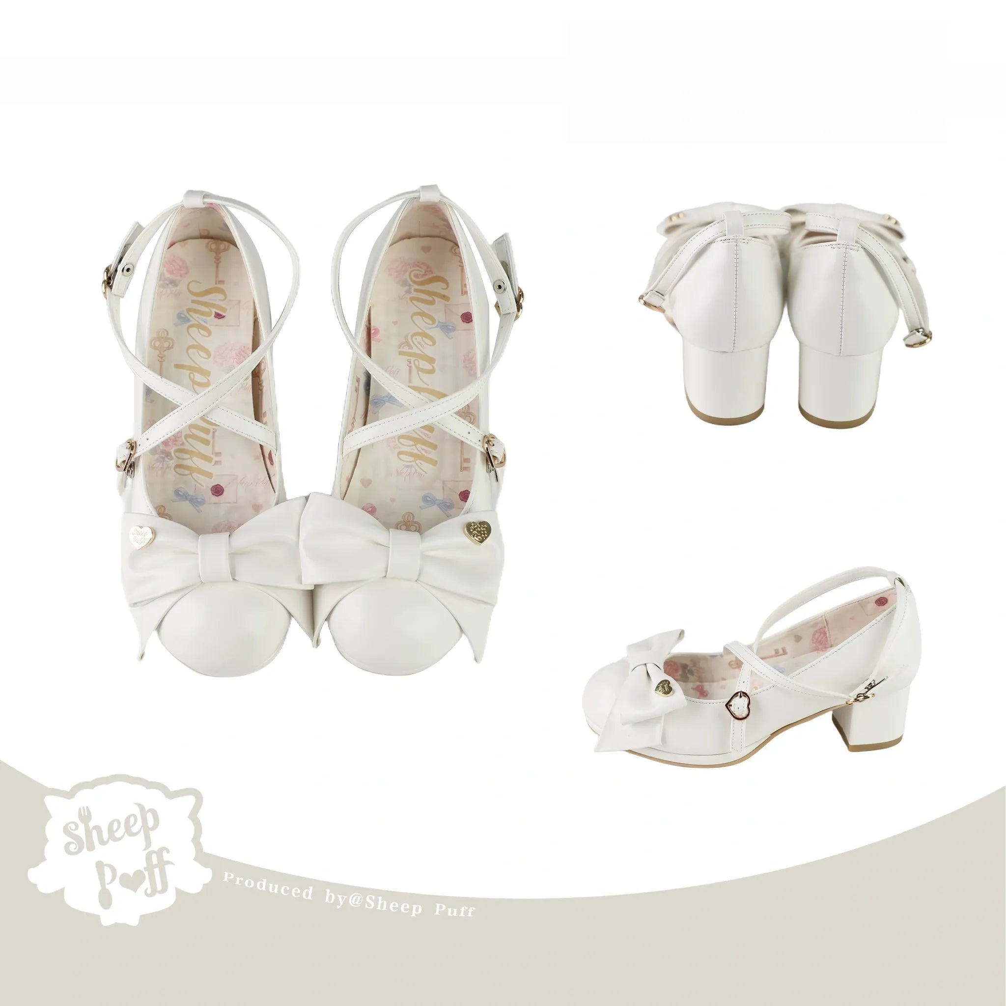 Miss Fondant - Sweet Lolita Cross Strap Shoes, Low & Mid Heels (35 36 37 38 39 40) 45678:858854
