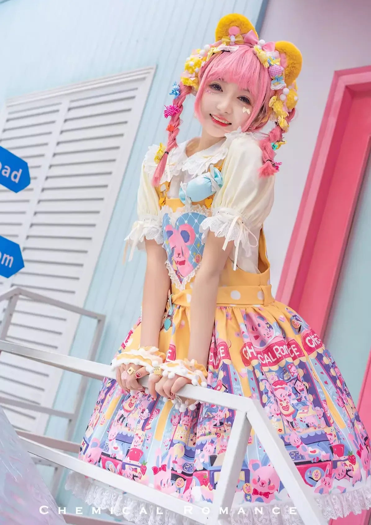 Chemical Romance~Sweetheart Doll Machine~Sweet Lolita Printed Salopette