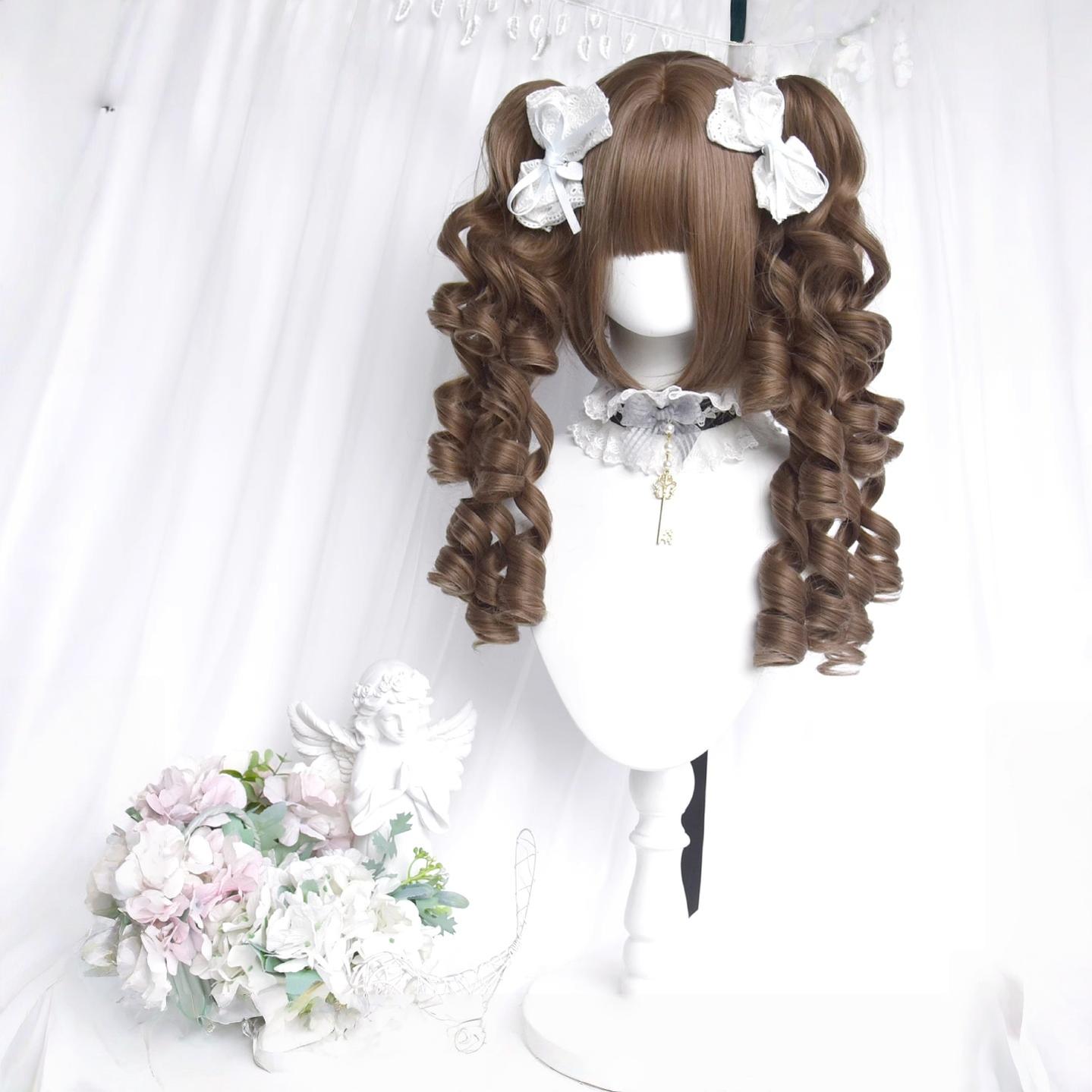 Sinwavy - Doll Like Lolita Wig, Detachable Curl Ponytails 44203:798616