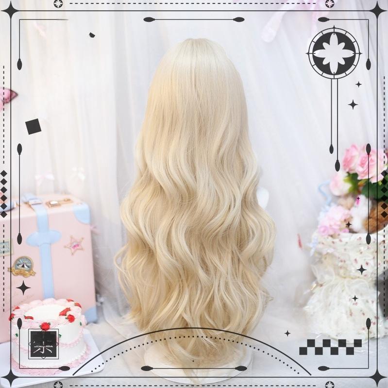 Dalao Home - Sweet Lolita Wig Double Ponytails Long Wavy Wig 2597E Light Gold (Loose Hair)